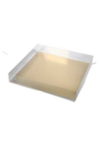 Transparant Cadeaudoosjes & Gouden Bodem 29.5x29.5x4.5cm 100stuks