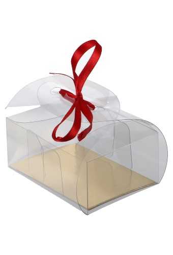 Transparant Cadeaudoosjes & Gouden Bodem 9.5x6.5x4cm 100stuks