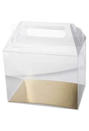 Top Zuiver Reis Transparant Cadeaudoosjes Koffer & Gouden Bodem 18x12.5x14cm 100stuks  Krabbendam Kadoverpakking