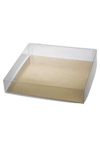 Transparant Cadeaudoosjes & Gouden Bodem 15x15x3cm 100stuks