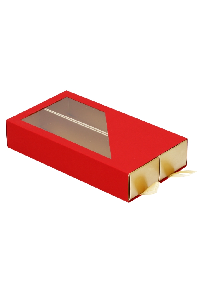 Bonbondoosjes 2 Ladeboxje Rood Mat & Goud Mat FSC® 16x8.6x2.8cm 10st