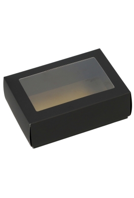 Geschenkdoos Brussel Zwart & Goud Met Venster FSC® 16.5x11x5.5cm 10st
