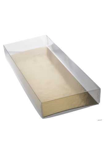 Transparant Cadeaudoosjes & Gouden Bodem 25x10x3cm 100stuks