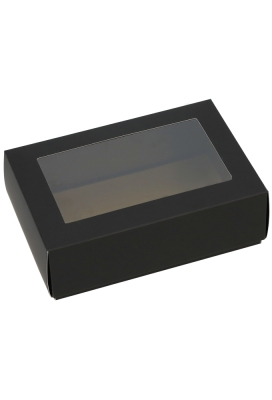 Geschenkdoos Brussel  Zwart & Goud Met Venster FSC® 13x9x4.5cm 10st