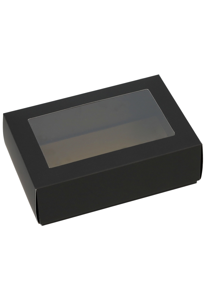 Geschenkdoos Brussel  Zwart & Goud Met Venster FSC® 13x9x4.5cm 10st