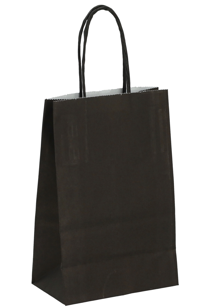 Papieren Draagtas Kassel Met Handvat Zwart 14x8x21cm 50stuks