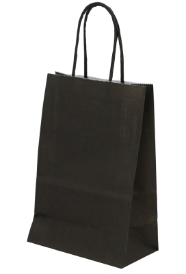 Papieren Draagtas Kassel Met Handvat Zwart 14x8x21cm 50stuks