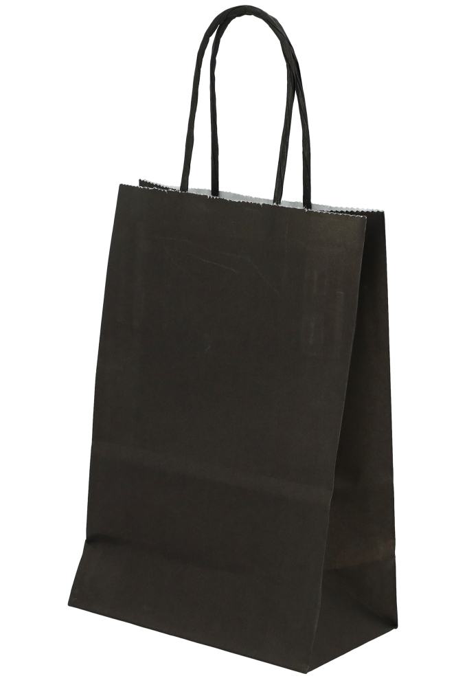 Papieren Draagtas Kassel Met Handvat Zwart 14x8x21cm 50stuks