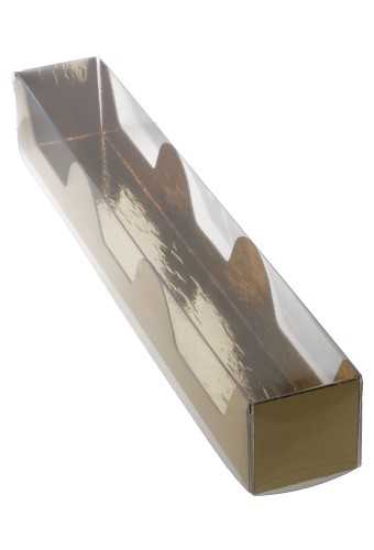 Transparant Bonbondoosje & Gouden Bodem 25x3.5x3.5cm 100stuks