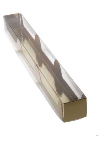 Transparant Bonbondoosje & Gouden Bodem 35x3.5x3.5cm 100stuks