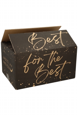 AKTIE Geschenkdozen For The Best Kraft Zwart 39x29x13cm 15stuks