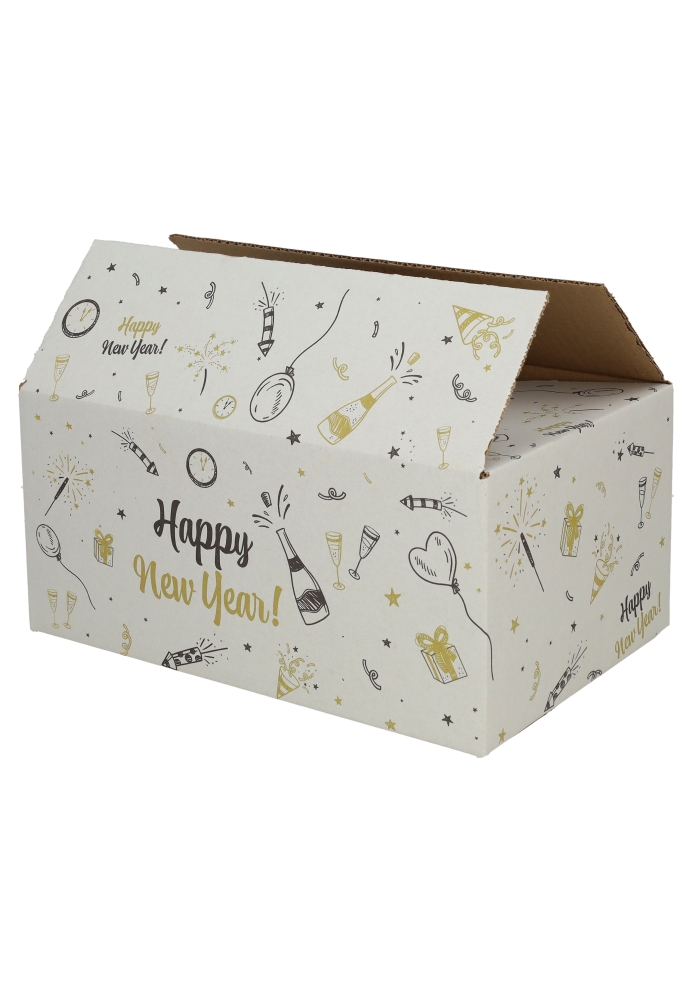 Geschenkdozen Happy New Year 31x20x14cm 30stuks