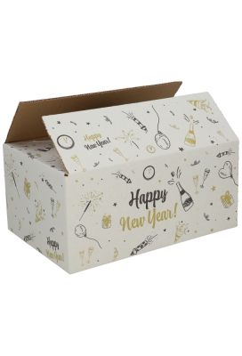 Geschenkdozen Happy New Year 39x29x13cm 15stuks