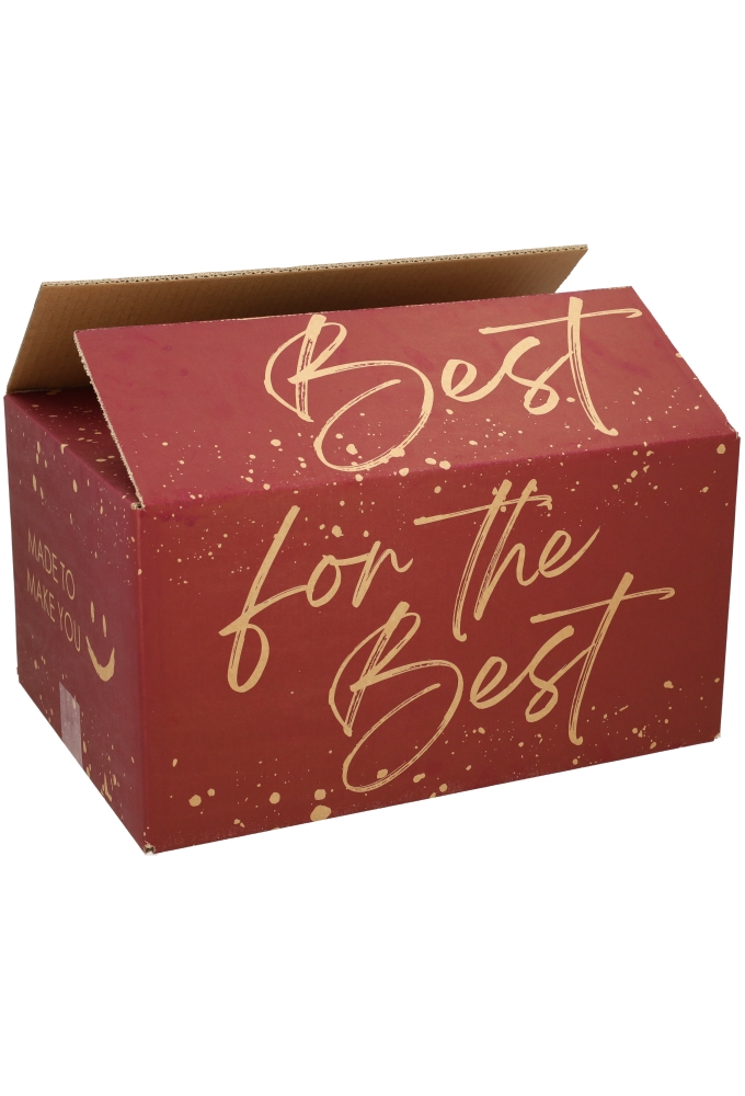 AKTIE Geschenkdozen For The Best Kraft Bordeaux 39x29x20cm 15stuks
