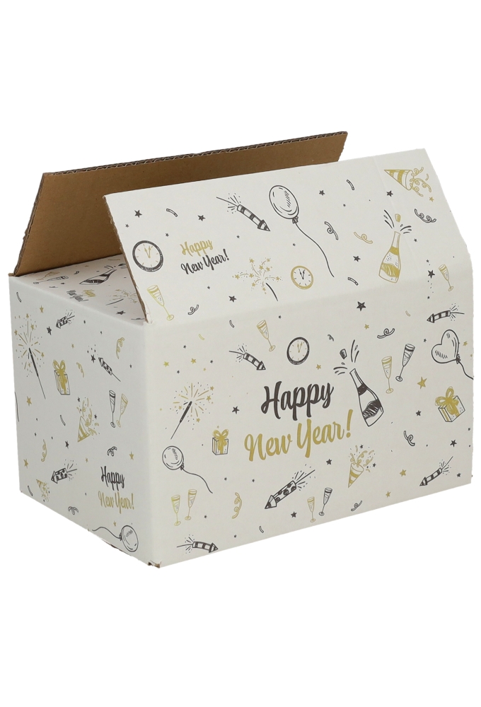 Geschenkdozen Happy New Year 21.5x15x12cm 30stuks