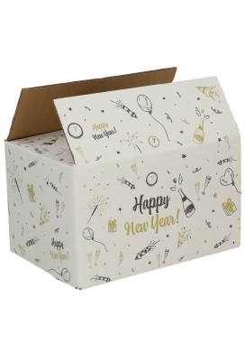 Geschenkdozen Happy New Year 21.5x15x12cm 30stuks
