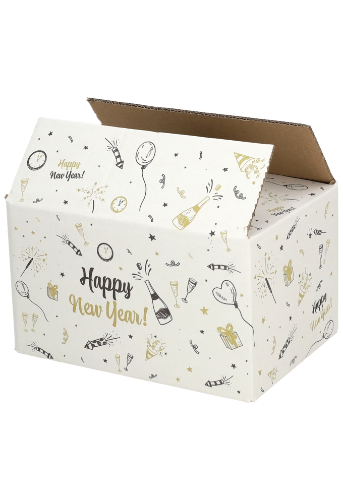 Geschenkdozen Happy New Year 21.5x15x12cm 30stuks