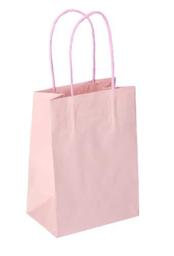 Papieren Draagtas Kassel Met Handvat Licht Roze 14x9x20cm 50stuks