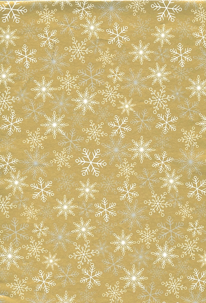 Kerstpapier Consumentenrollen Merry Christmas Gold Snow 70cm x 2m 1st