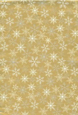 Kerstpapier Consumentenrollen Merry Christmas Gold Snow 70cm x 2m 1st