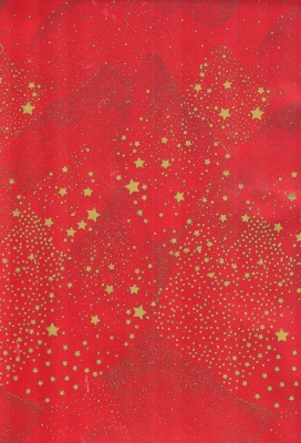 Kerstpapier Consumentenrollen Metallic Kerstmis Red Stars 70cm x 2m 1s