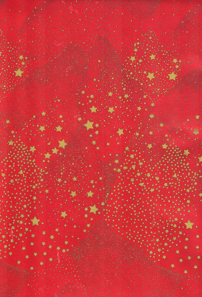 Kerstpapier Consumentenrollen Metallic Kerstmis Red Stars 70cm x 2m 1s