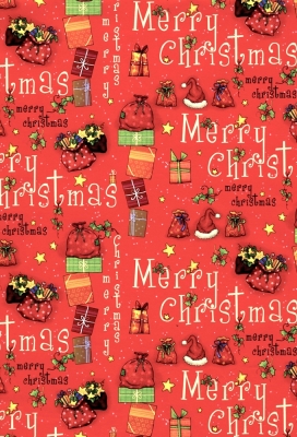 Kerstpapier Consumentenrollen Kerstmis Gift Rood 70cm x 2meter 1stuks