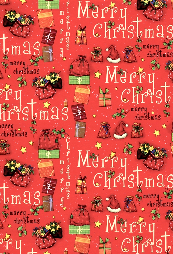 Kerstpapier Consumentenrollen Kerstmis Gift Rood 70cm x 2meter 1stuks