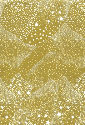 Kerstpapier Consumentenrollen Kerstmis Stars Gold 70cm x 2meter 1stuks