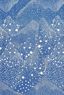 Kerstpapier Consumentenrollen Kerstmis Stars Rain Blue 70cm x 2meter 1