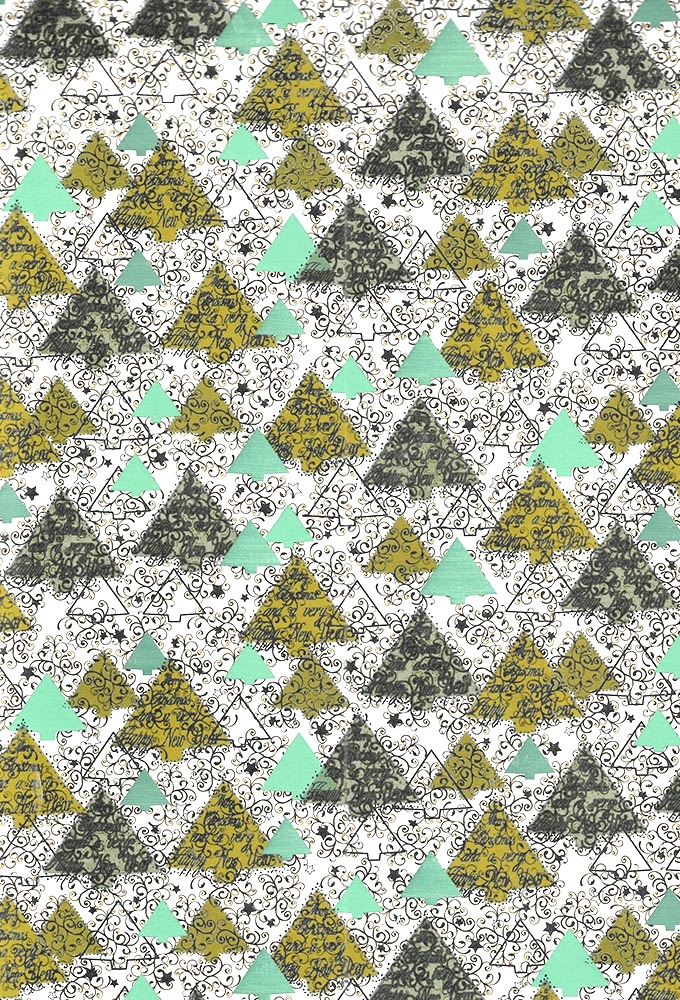 Kerstpapier Consumentenrollen Metallic Tree Mint Zilver 70cm x 2m 