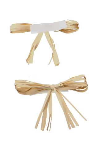 Cadeaustrikje Raffia Naturel Met Plakker 8x5cm 100stuks