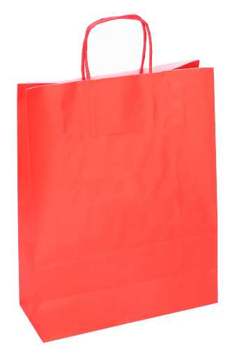 Papieren Draagtas Kassel Met Handvat Rood A3 32x12x41cm 50stuks
