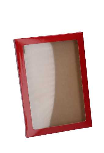 Cadeaudoosjes Jura Glans Rood Met Venster 13.7x1.5x18.7cm 25stuks