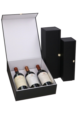 Luxe Magneetdozen Wijnfles Rioja Magnum Zwart Mat 12x12x40.5cm 20stuks