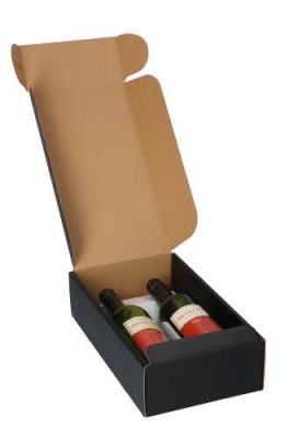 Luxe Wijndozen Ferro Zwart voor 2 fles 34x18.5x9cm 21stuks