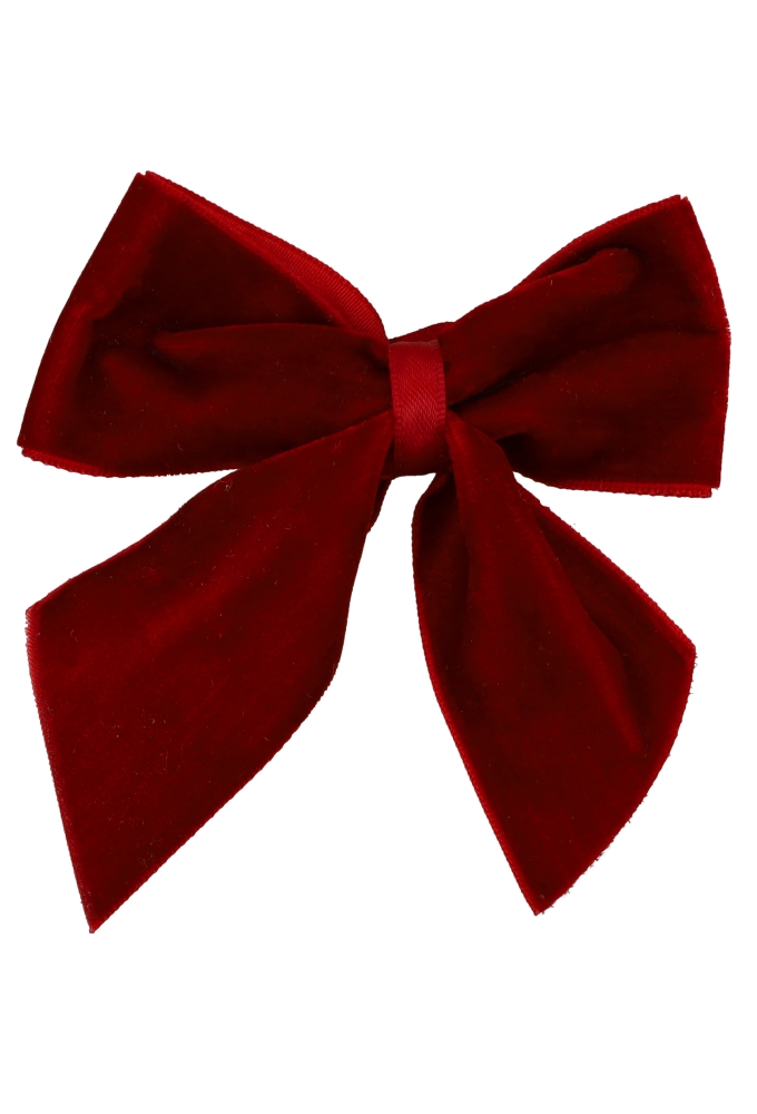 Strikje Donker Fluweel Rood 9x9cm Met Lintje Van 2x 7cm lengte 10stuks