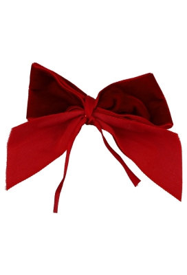 Strikje Donker Fluweel Rood 9x9cm Met Lintje Van 2x 7cm lengte 10stuks