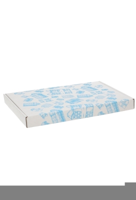 Brievenbusdoos Budget Kadootjes Blauw A4 31x22x2.8cm - vanaf 50 stuks