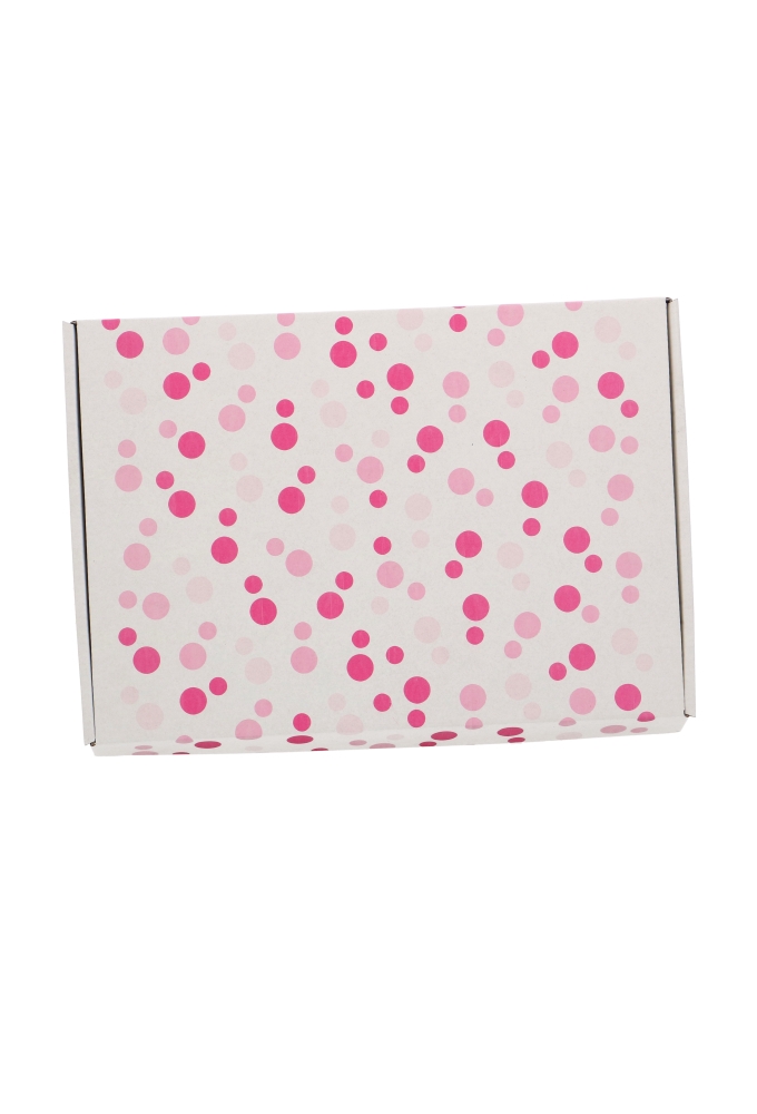 Brievenbusdoos Budget Roze dots A4 31x22x2.8cm - vanaf 50 stuks
