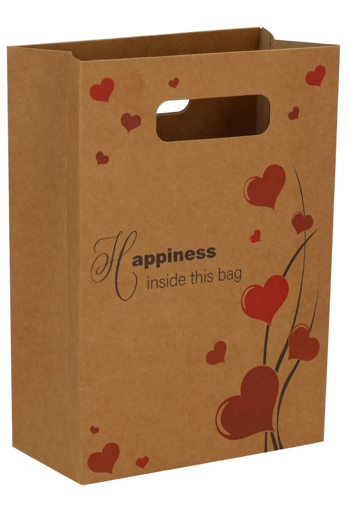 Kadotasje Happiness Inside This Bag Hartjes 16x8x23cm 10stuks