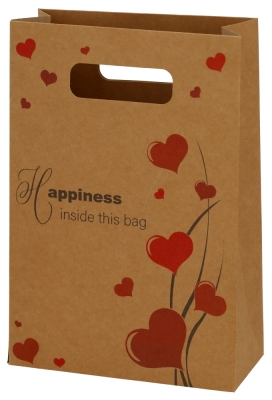 Kadotasje Happiness Inside This Bag Hartjes 16x8x23cm 10stuks