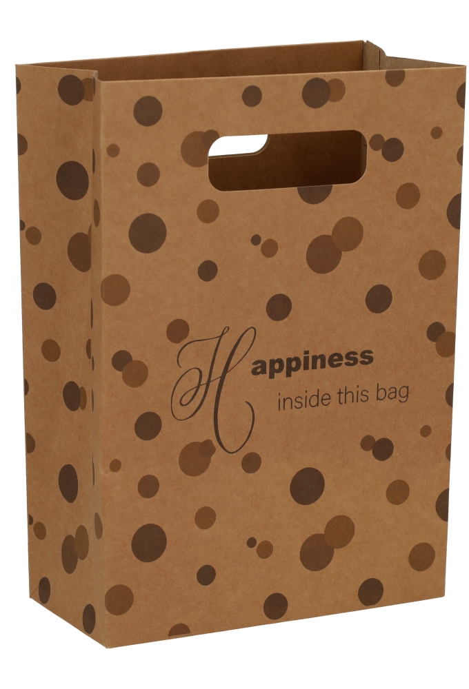Kadotasje Happiness Inside This Bag Dots 16x8x23cm 10stuks