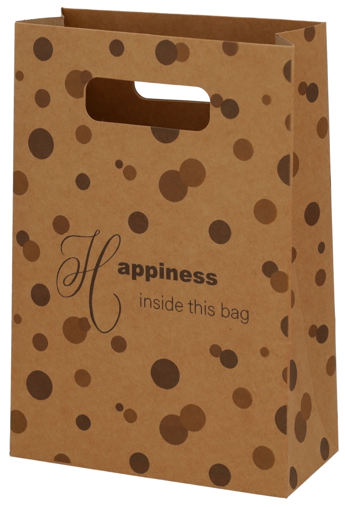 Kadotasje Happiness Inside This Bag Dots 16x8x23cm 10stuks