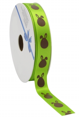 Kadolint Pasen Satijn Lint Groen Bunny 15mm x 25meter