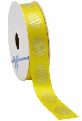 Kadolint Pasen Satijn Lint Geel  Easter Egg Gold 23mm x 25meter