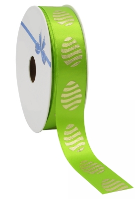 Kadolint Pasen Satijn Lint Groen Easter Gold Egg 23mm x 25meter