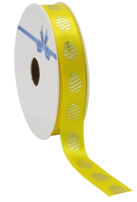 Kadolint Pasen Satijn Lint Geel  Easter Egg Gold 15mm x 25meter
