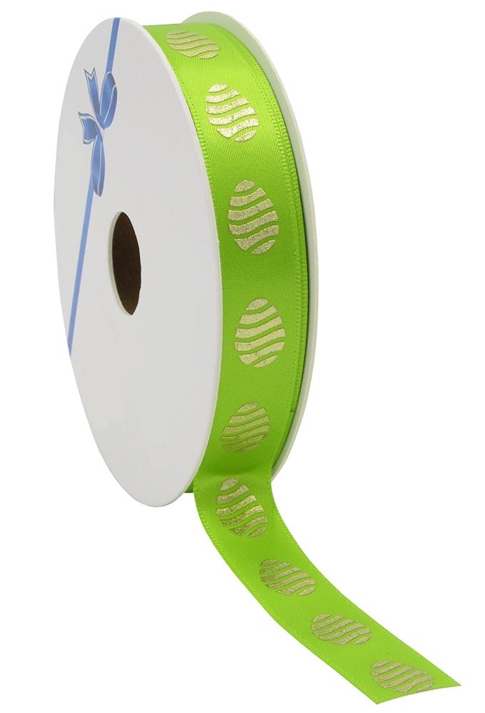 Kadolint Pasen Satijn Lint Groen Easter Gold Egg 15mm x 25meter