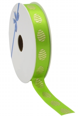 Kadolint Pasen Satijn Lint Groen Easter Gold Egg 15mm x 25meter